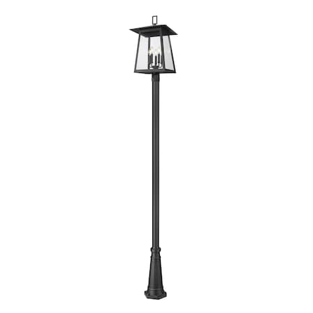 Z-Lite Rainer 5 Light Outdoor Post Mounted Fixture, 15.5in. W x 121.5in. H, Black 5015PHXLR-5011P-BK